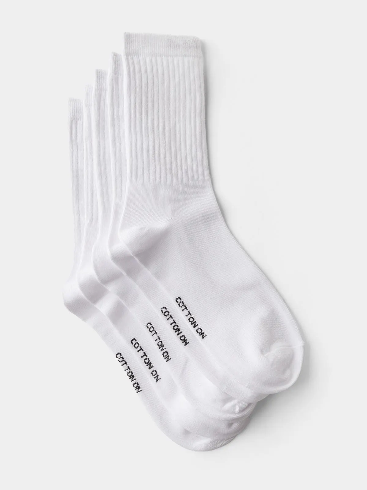 Women's Cotton On White 5 Pack Crew Socks