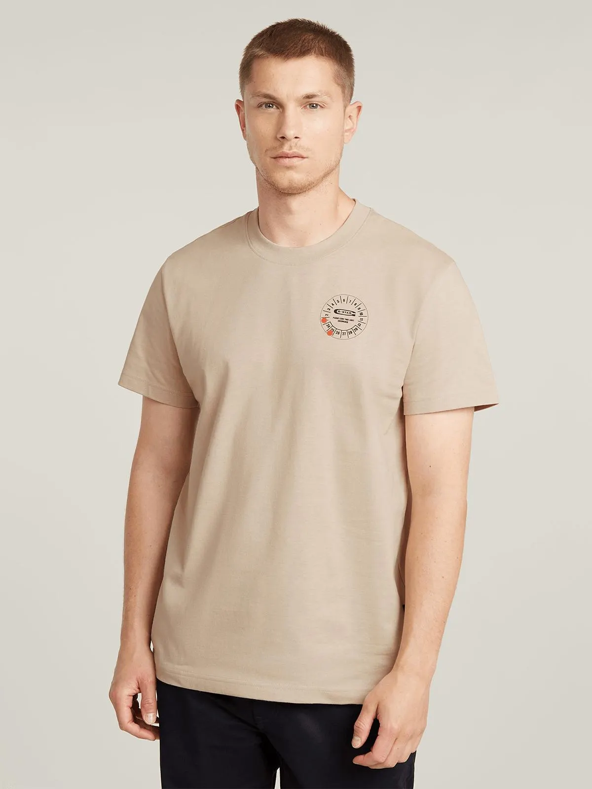G-Star Men's DK Brick Loose Beige T-Shirt