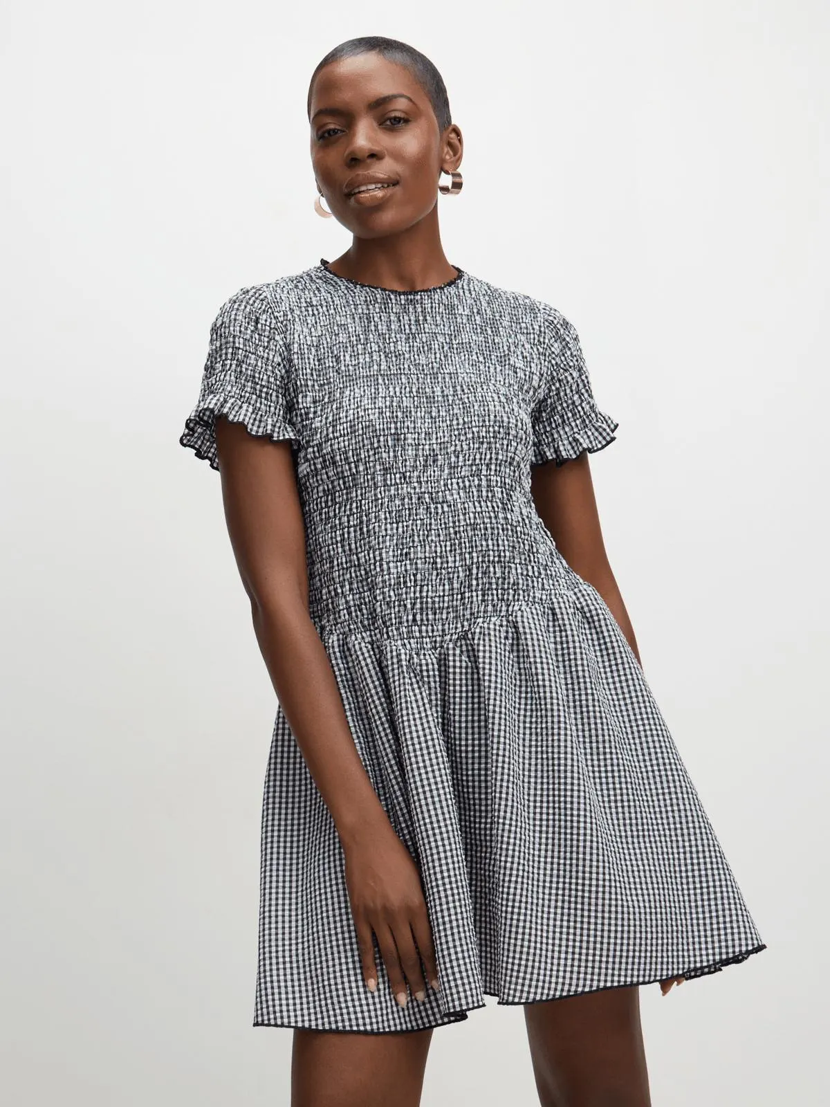 Jet Women’s Black White Gingham Mini Dress