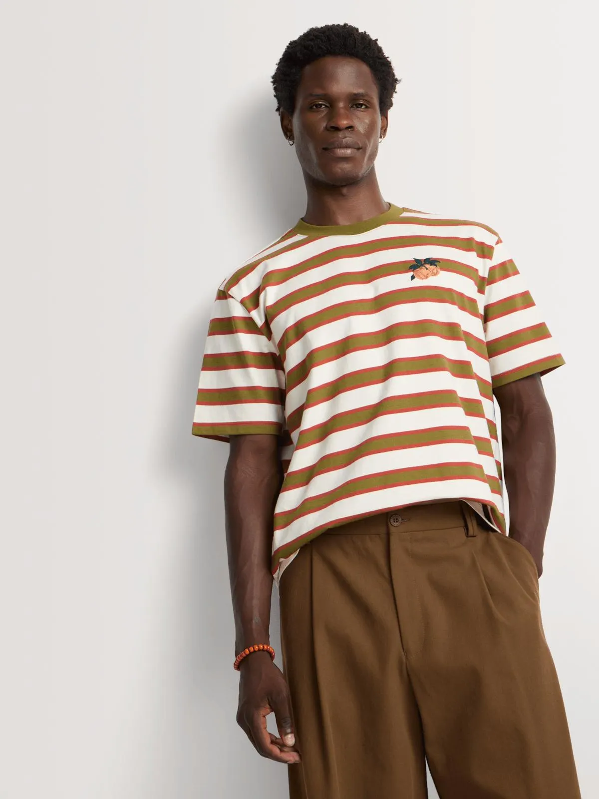 Markham Men’s Relaxed Fit Stripe Multicolour T-Shirt