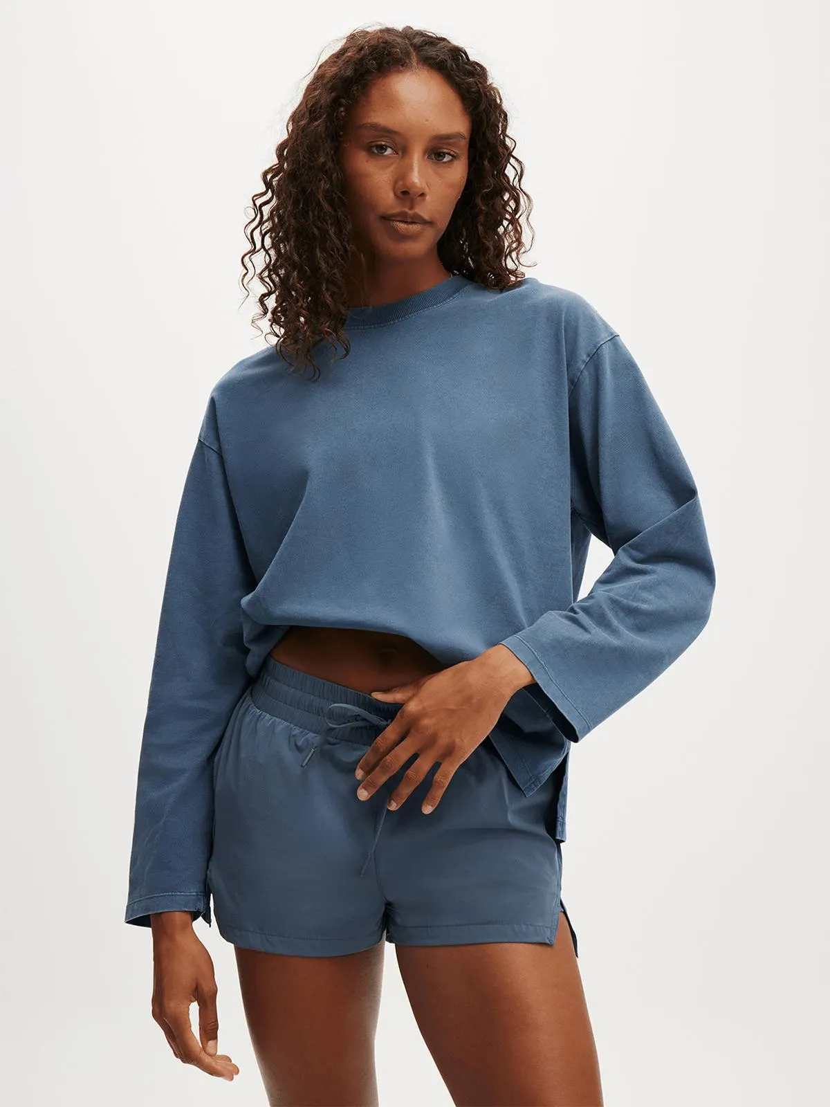 Women's Cotton On Grey Active Long Sleeve Graphic Crew Top