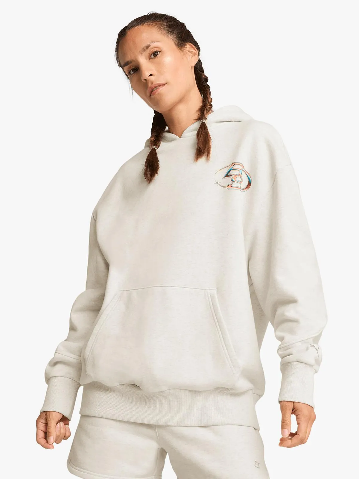 Puma Women's Stewie Prism Grey Basketball Hoodie