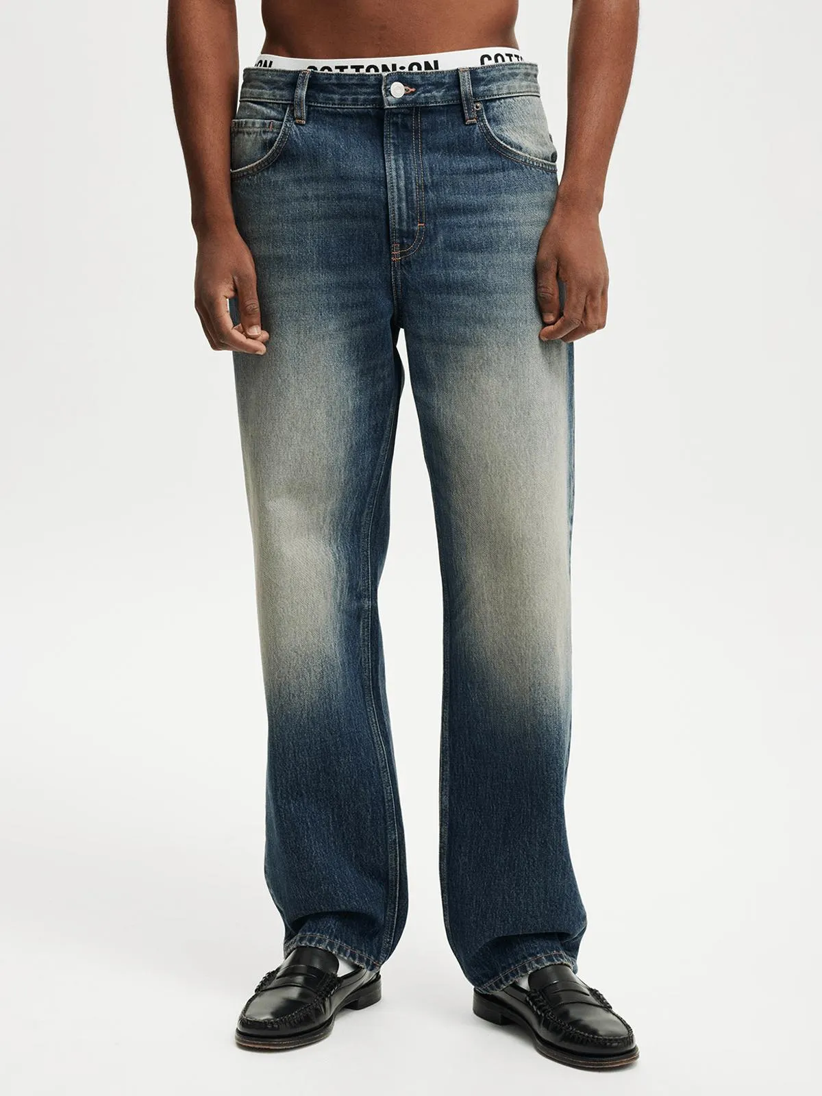 Men's Cotton On Blue Baggy Jean