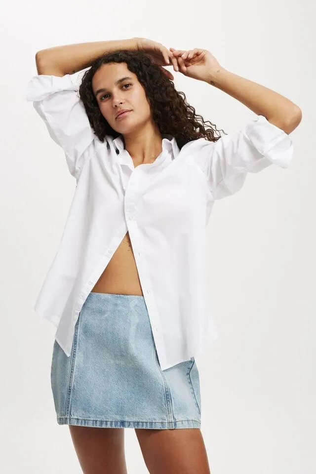 A-Line Denim Mini Skirt