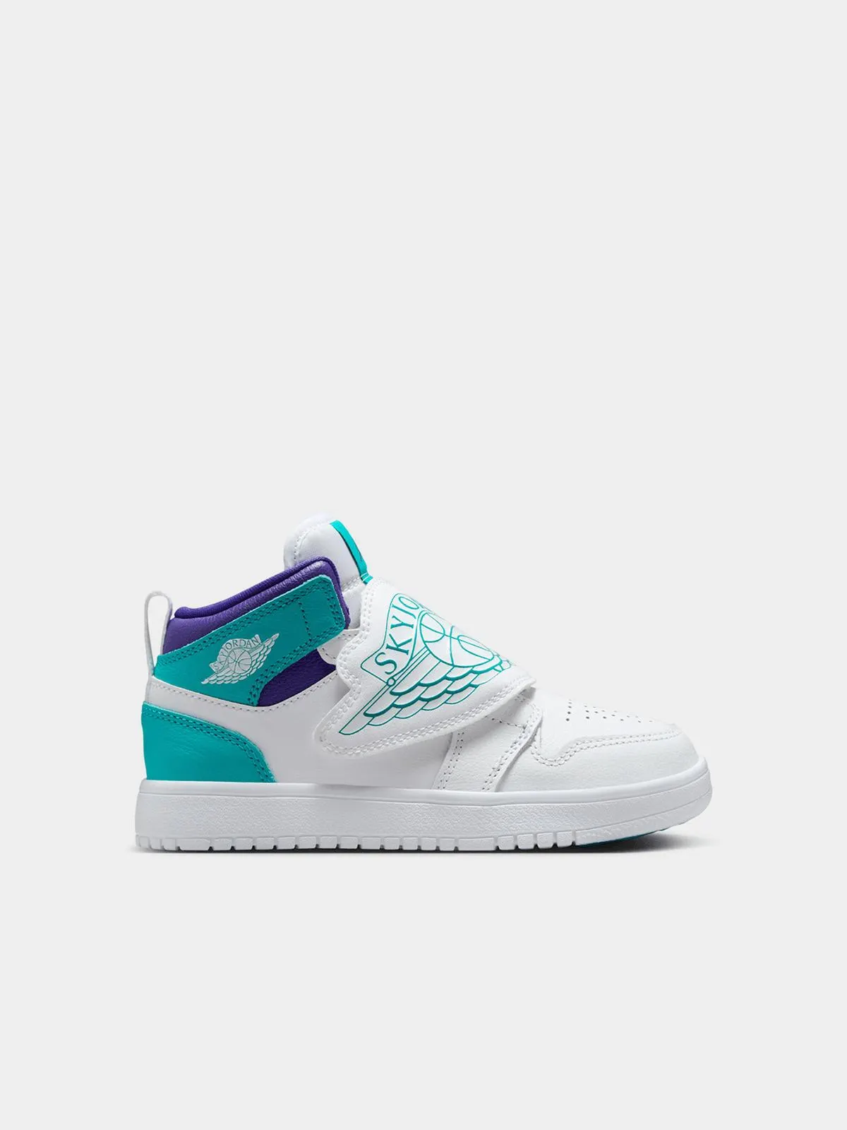 Jordan Kids 1 White/Purple Sky Sneaker