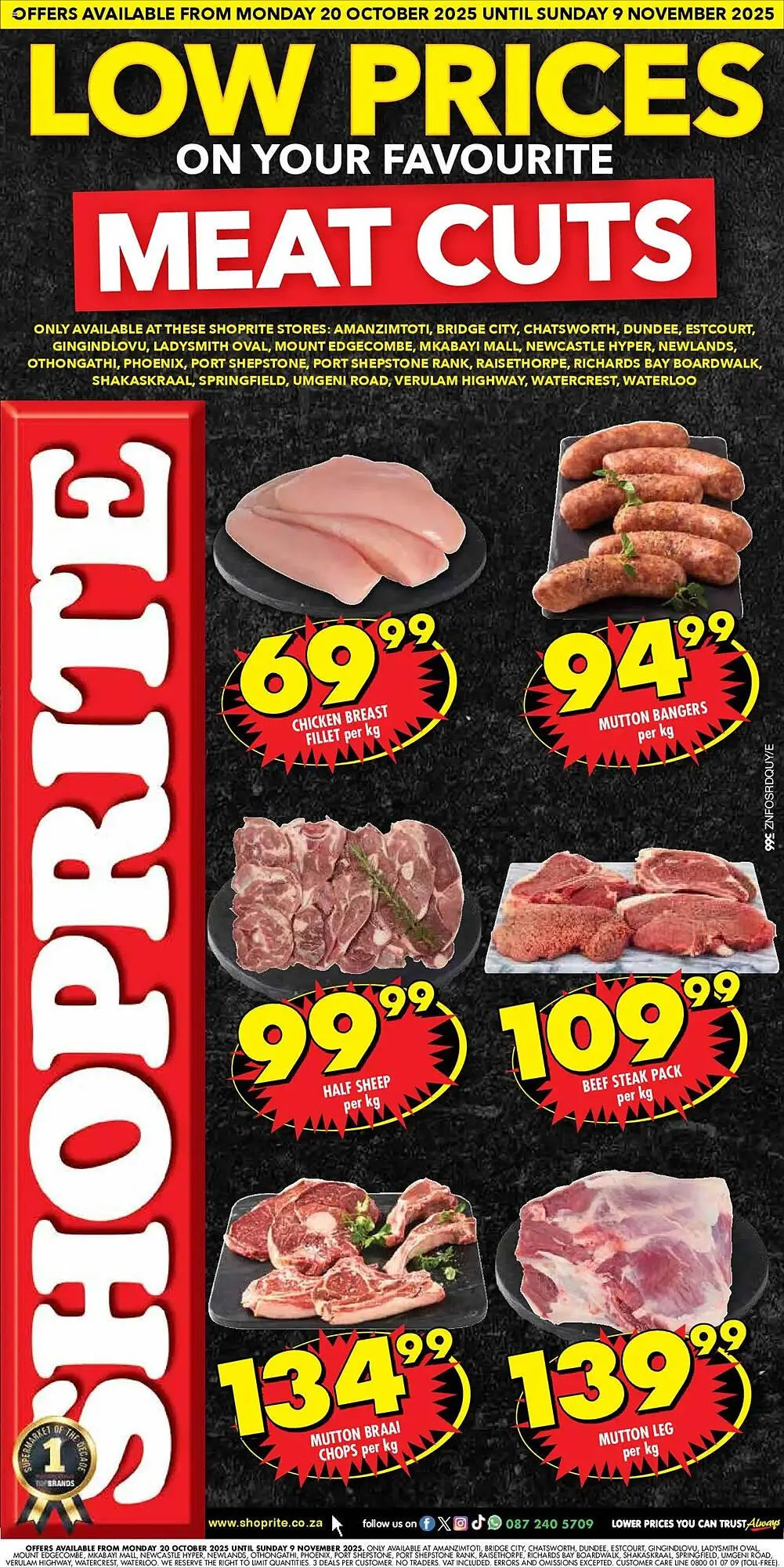 Shoprite catalogue from 20 October to 9 November 2025 - Catalogue Page 1