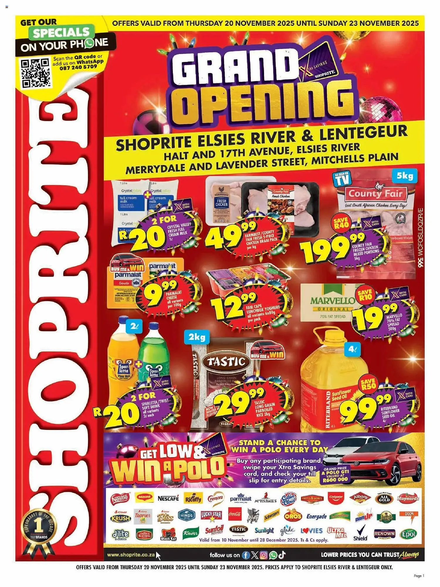 Shoprite catalogue from 20 November to 23 November 2025 - Catalogue Page 1