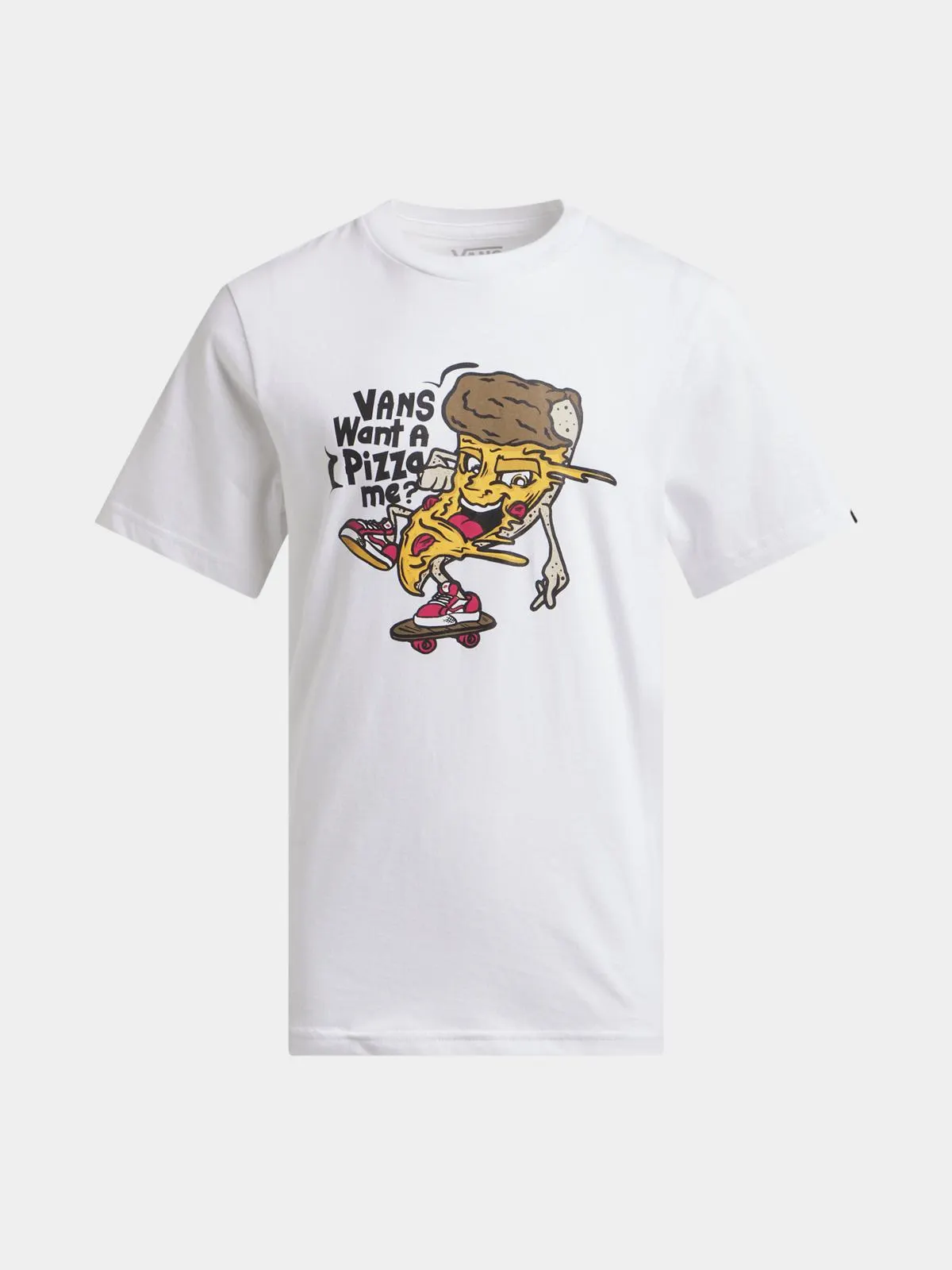 Vans Unisex Youth Pizza Print White T-Shirt