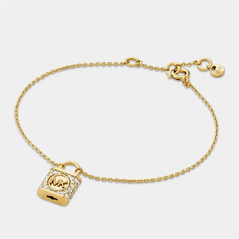 Michael Kors Kors MK Collection Gold Plated Sterling Silver Locket Chain Bracelet