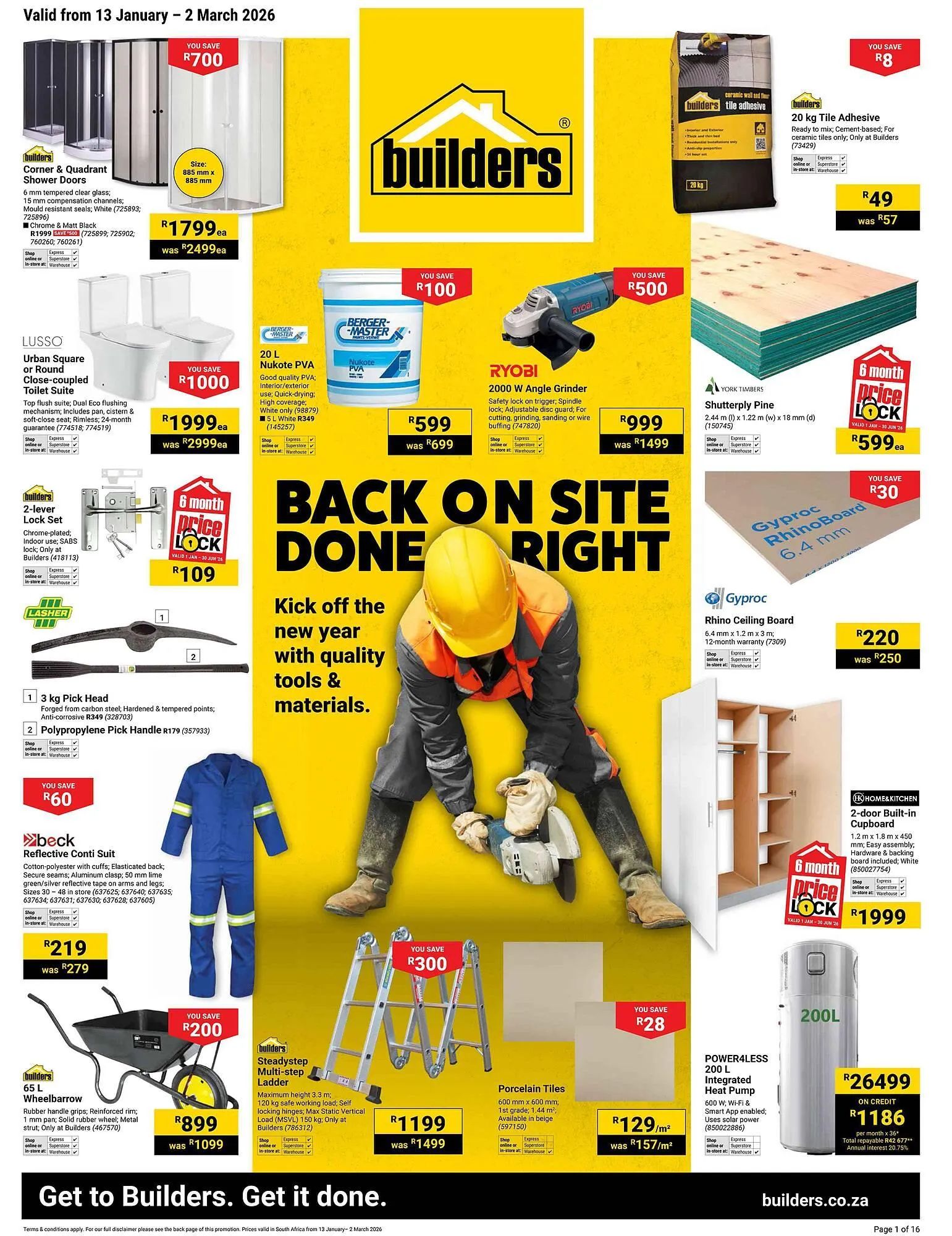 Builders Warehouse catalogue from 13 January to 2 March 2026 - Catalogue Page 1
