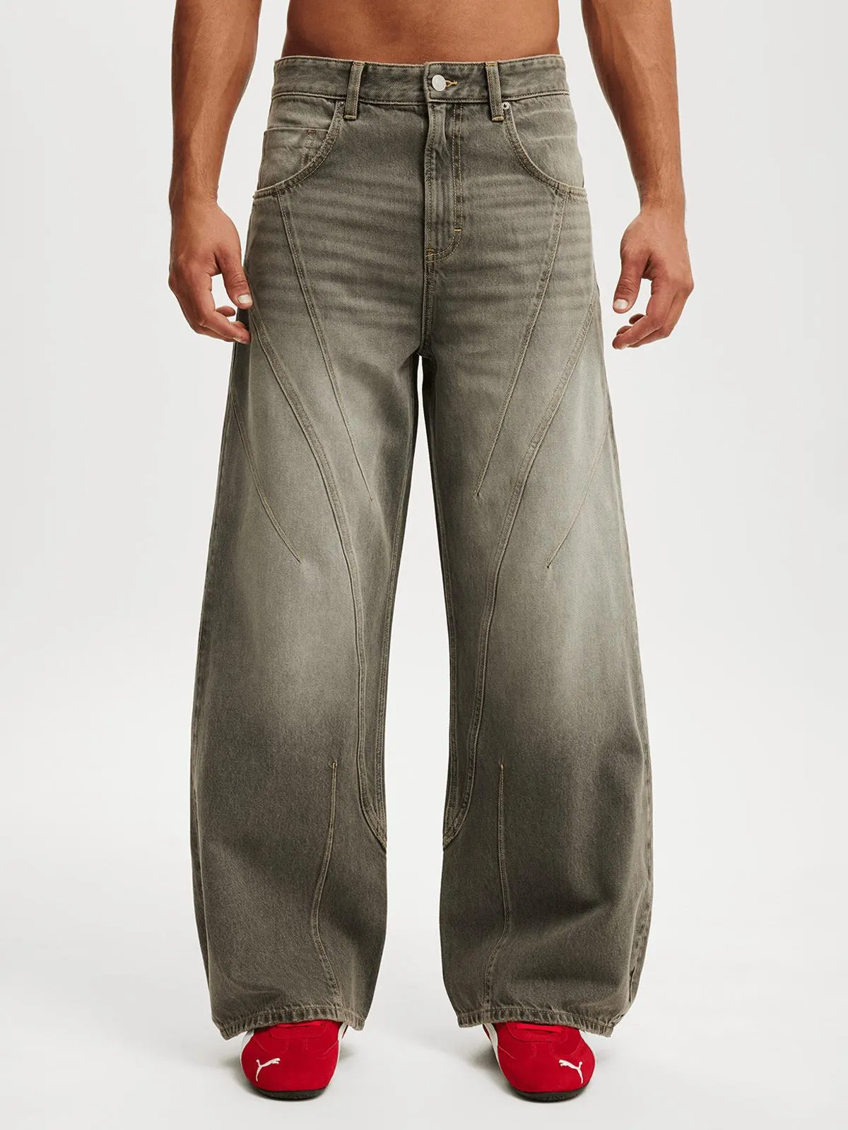 Men's Cotton On Grey Super Baggy Balloon Jeans