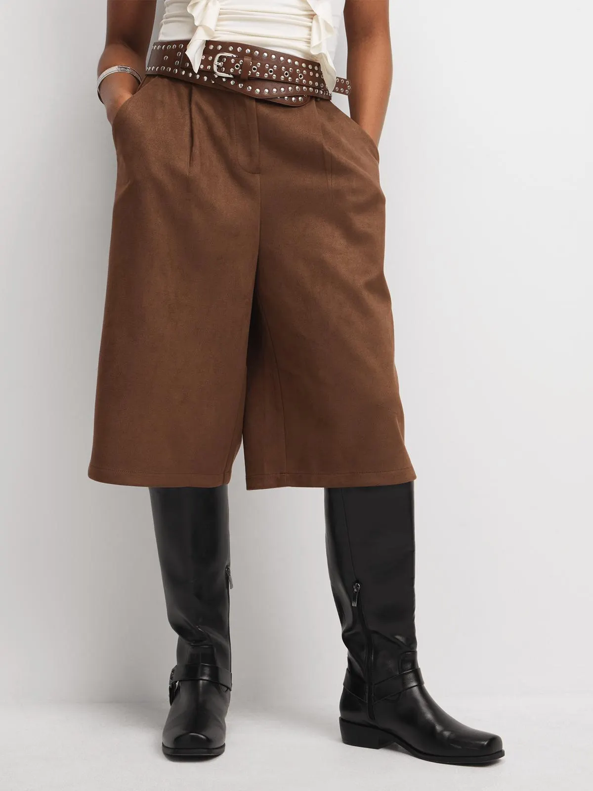 The FIX Women's Brown Bermuda Shorts