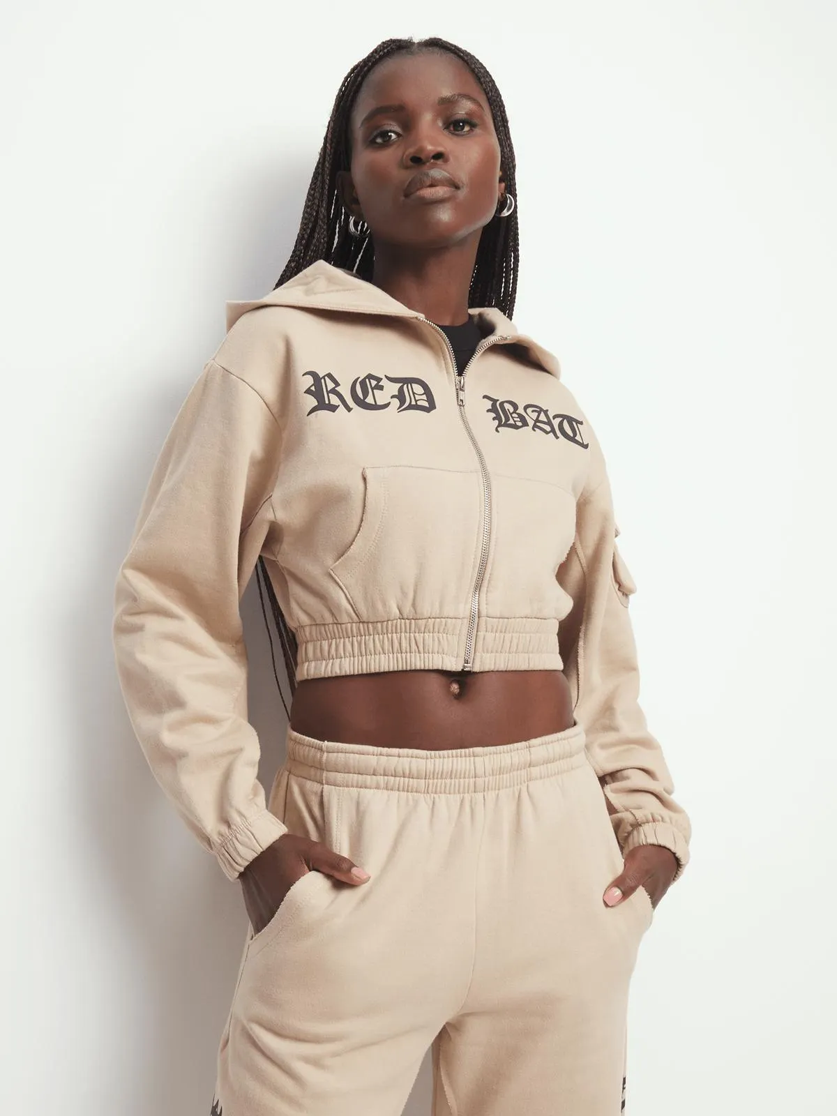 Redbat Women's Stone Cropped Hoodie