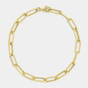 Yellow Gold Paperclip design Bracelet