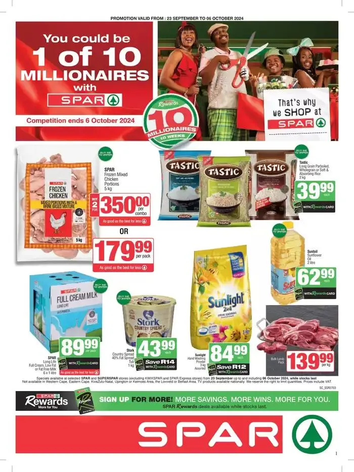 Specials Spar from 23 September to 6 October 2024 - Catalogue Page 1