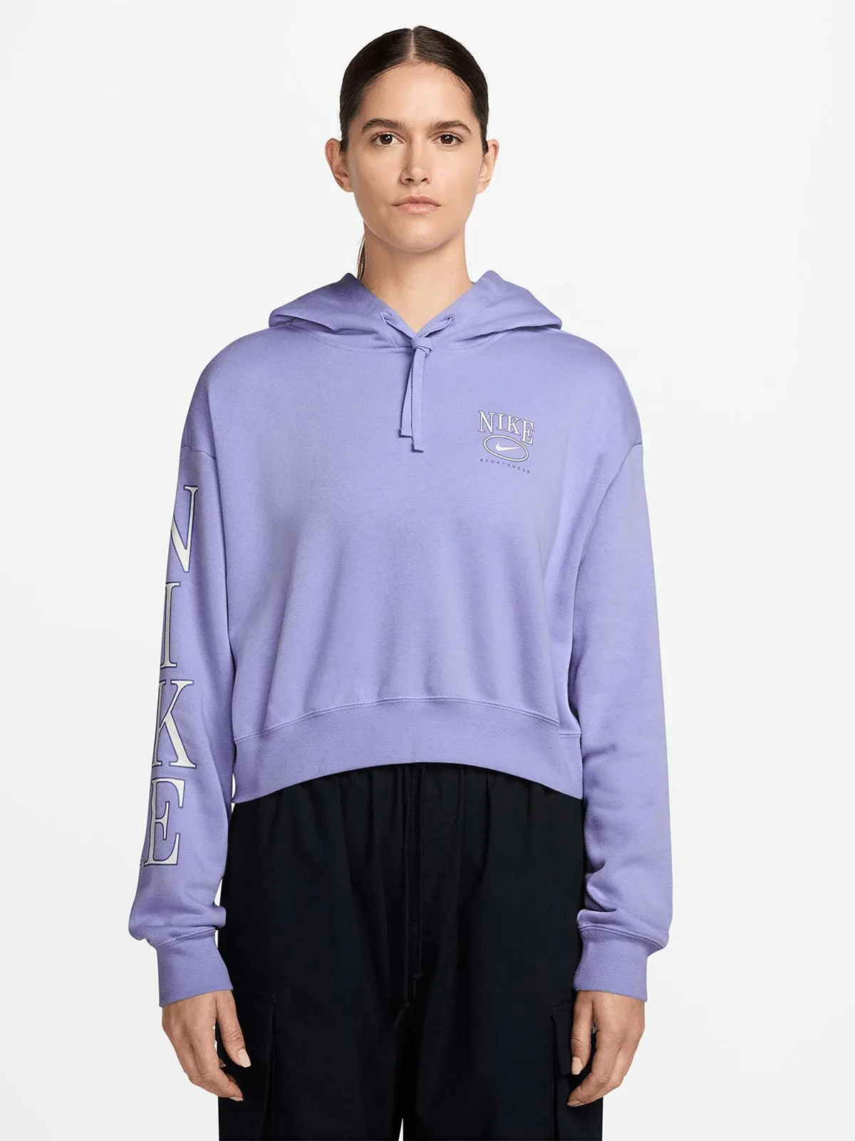 Nike Womens Sportswear Club Fleece Graphic Lilac Hoodie