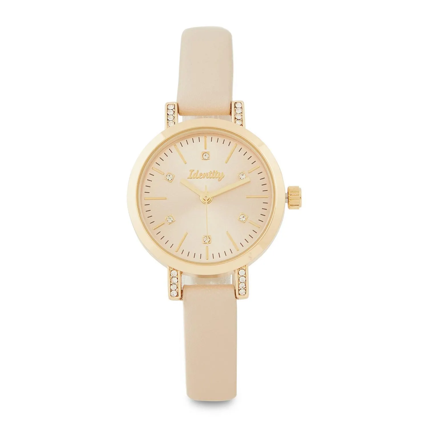 Gold Pu Strap Watch