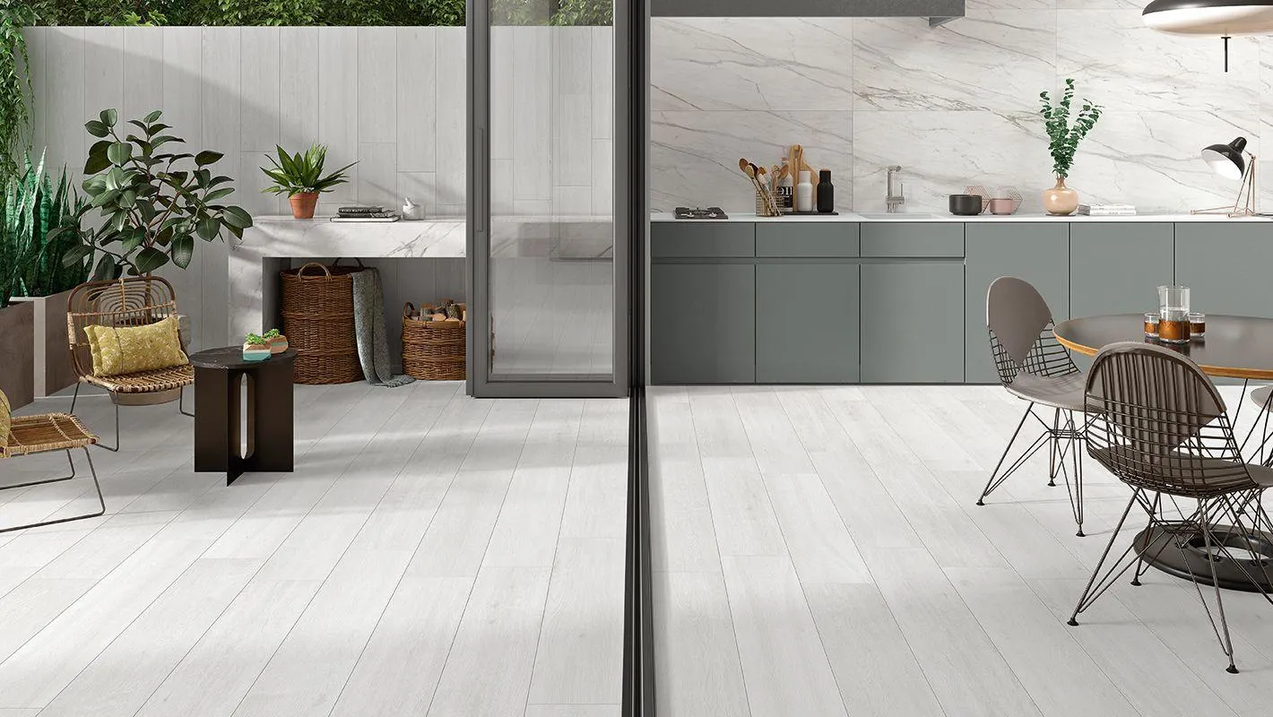 Tacora White InOut Rectified Matt Glazed Porcelain Tile 230 x 1200mm