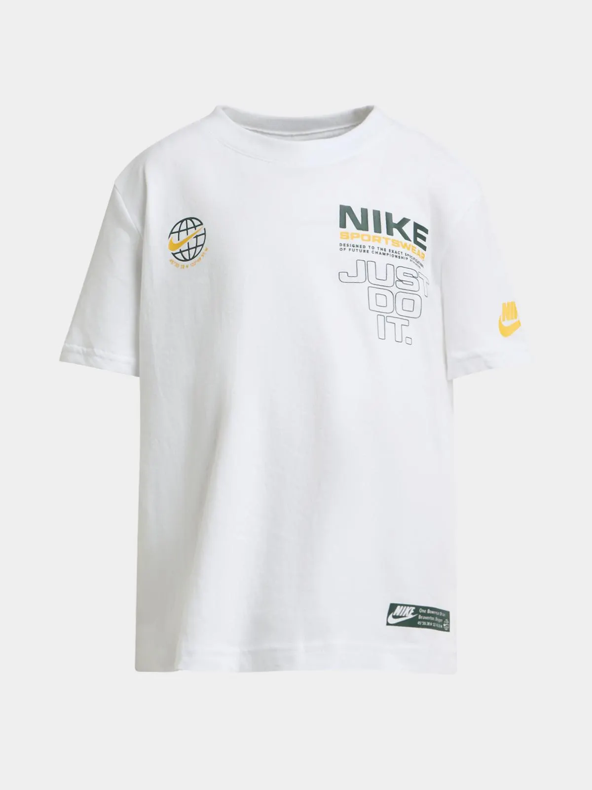 Nike Boys White Sportswear Globe T-Shirt