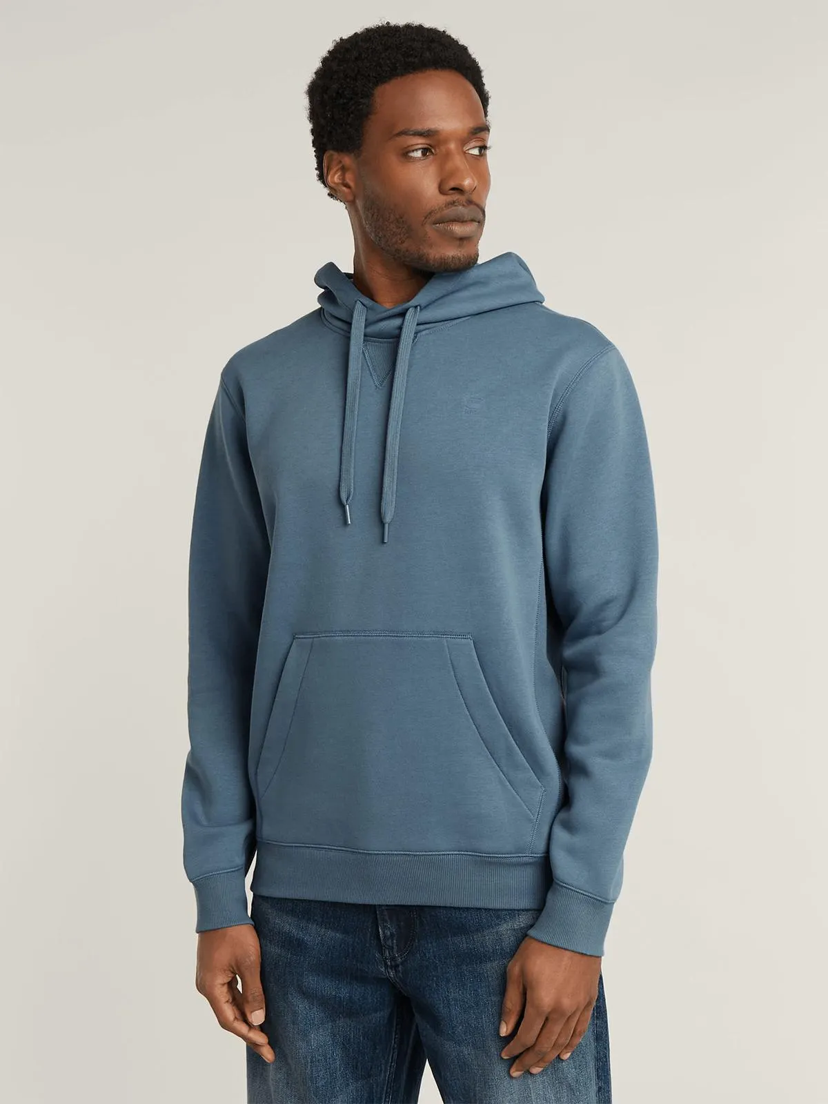 G-Star Men's Premium Core Hooded Blue Sweater
