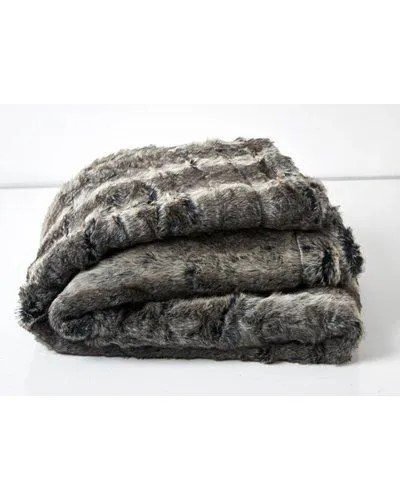 Hertex Coyote Faux Fur Throw (Earth) (140x220cm)