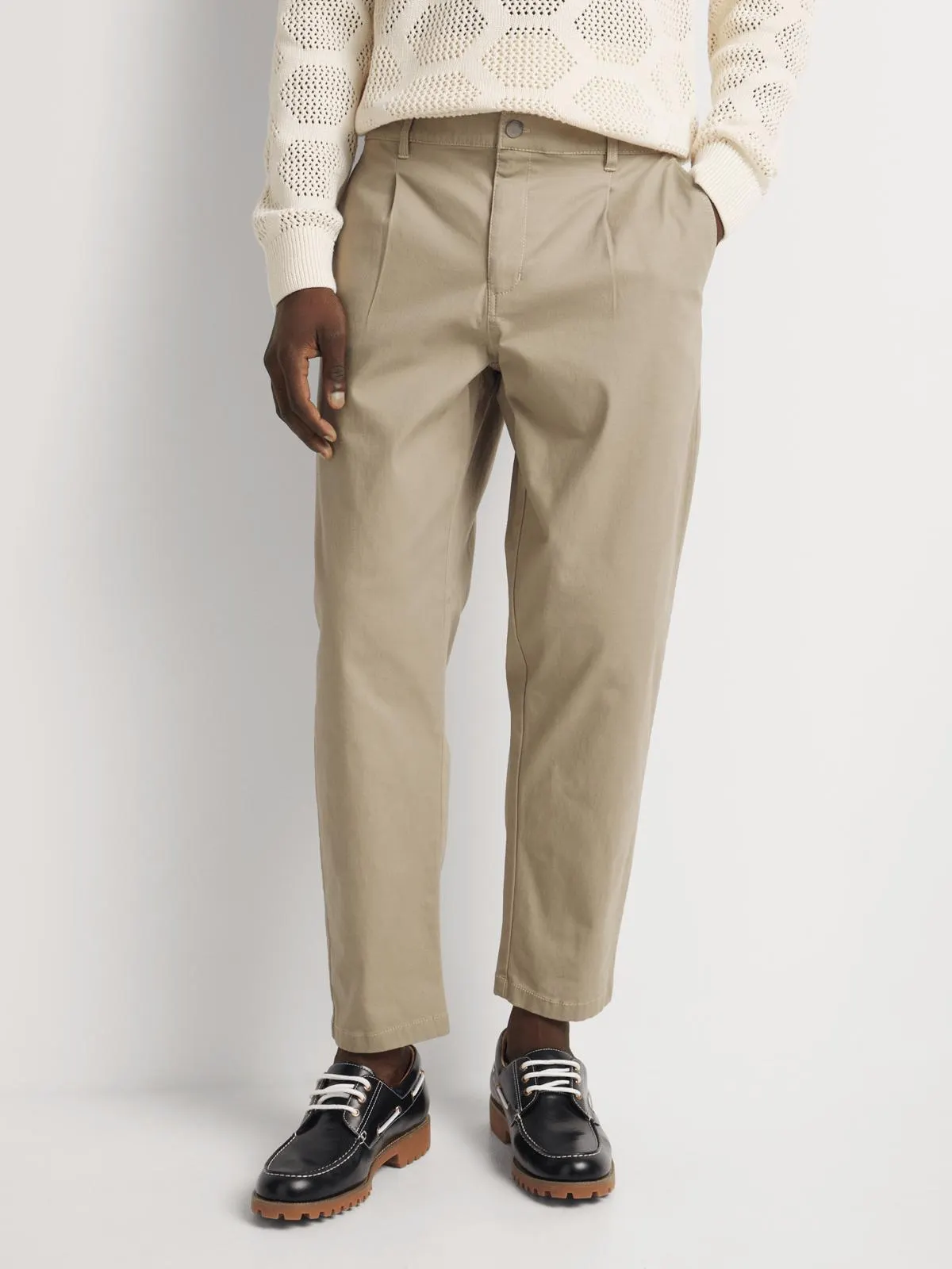 Markham Men's Styled Relaxed Pleat Green Pant