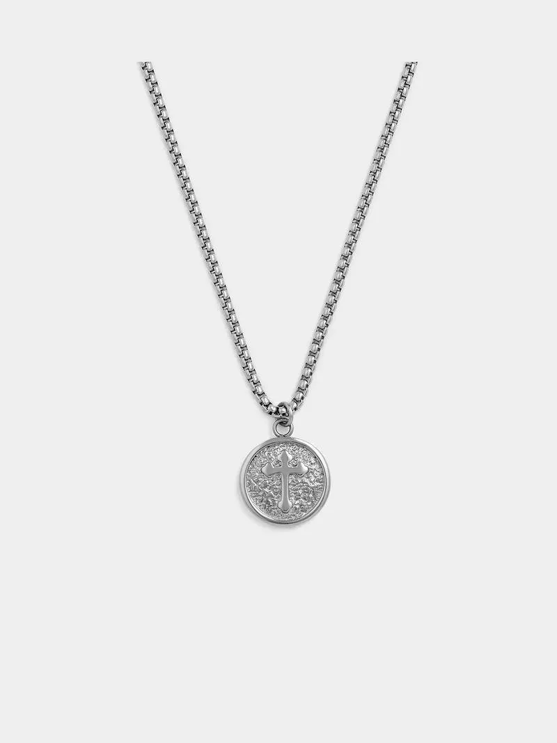 Stainless Steel Cross Disc Pendant