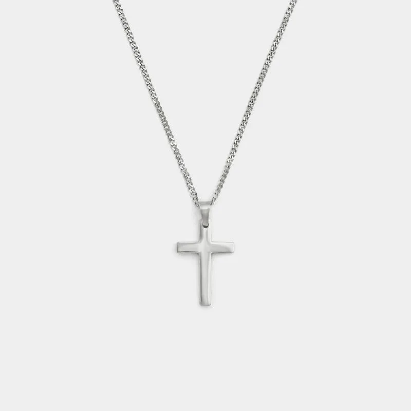 Stainless Steel Plain Matt Cross Pendant