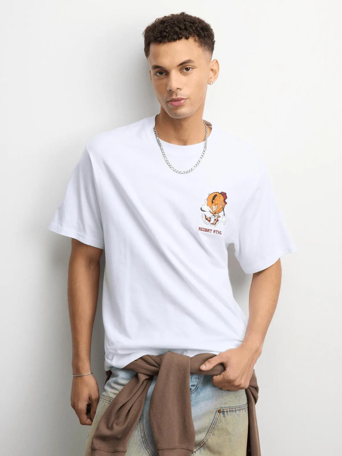 Redbat Athletics Men's Mini Mascot White T-Shirt