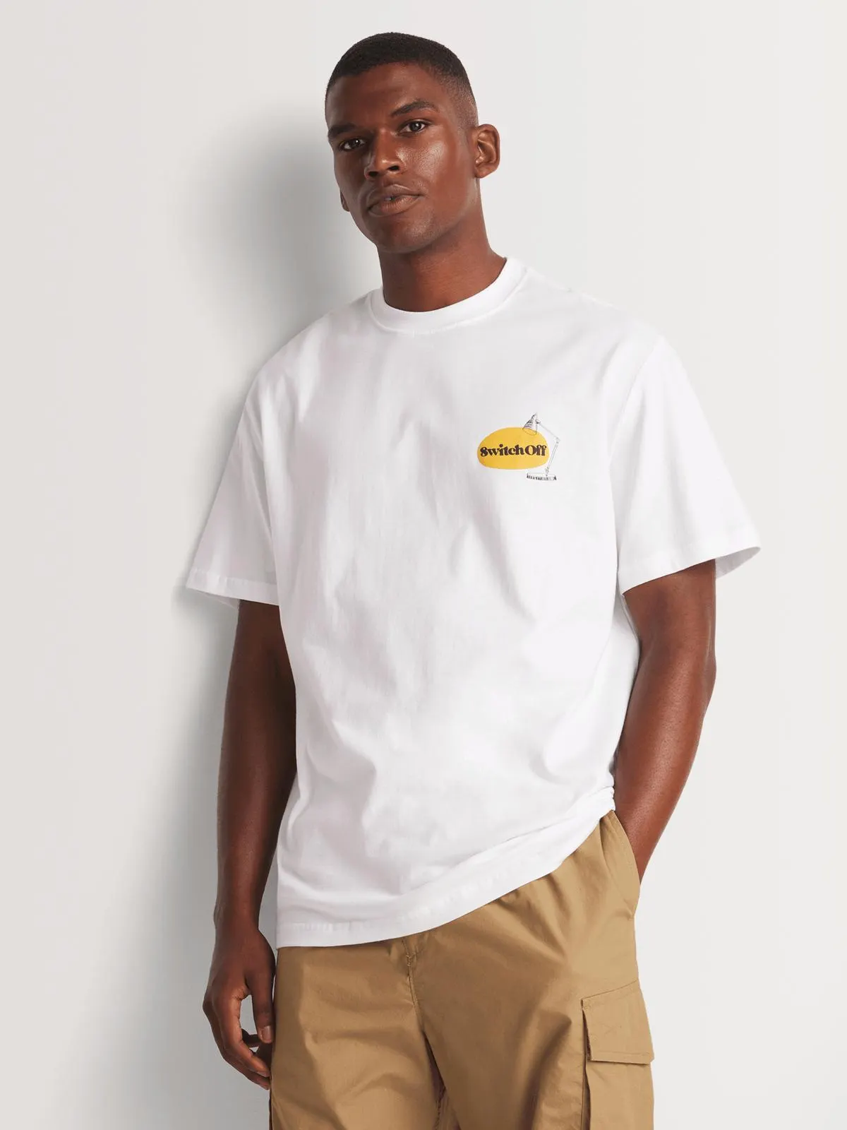 Men's Markham Switch Off Graphic White T-Shirt
