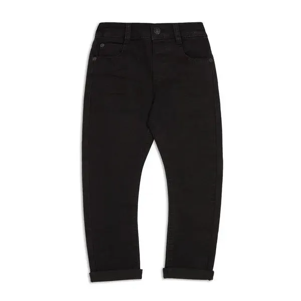 Bow leg denim jeans black