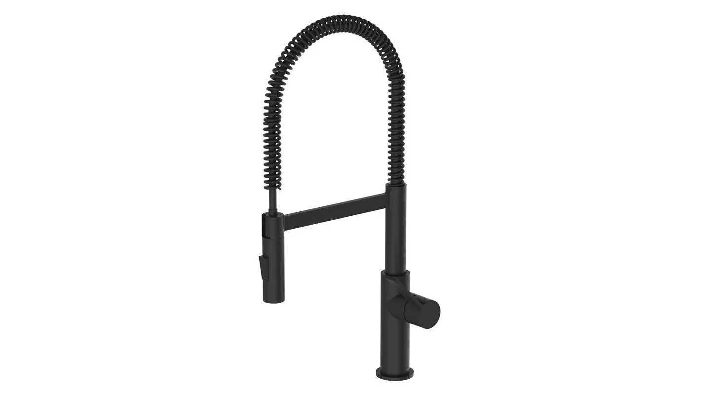 Matera Matt Black Spring Sink Mixer