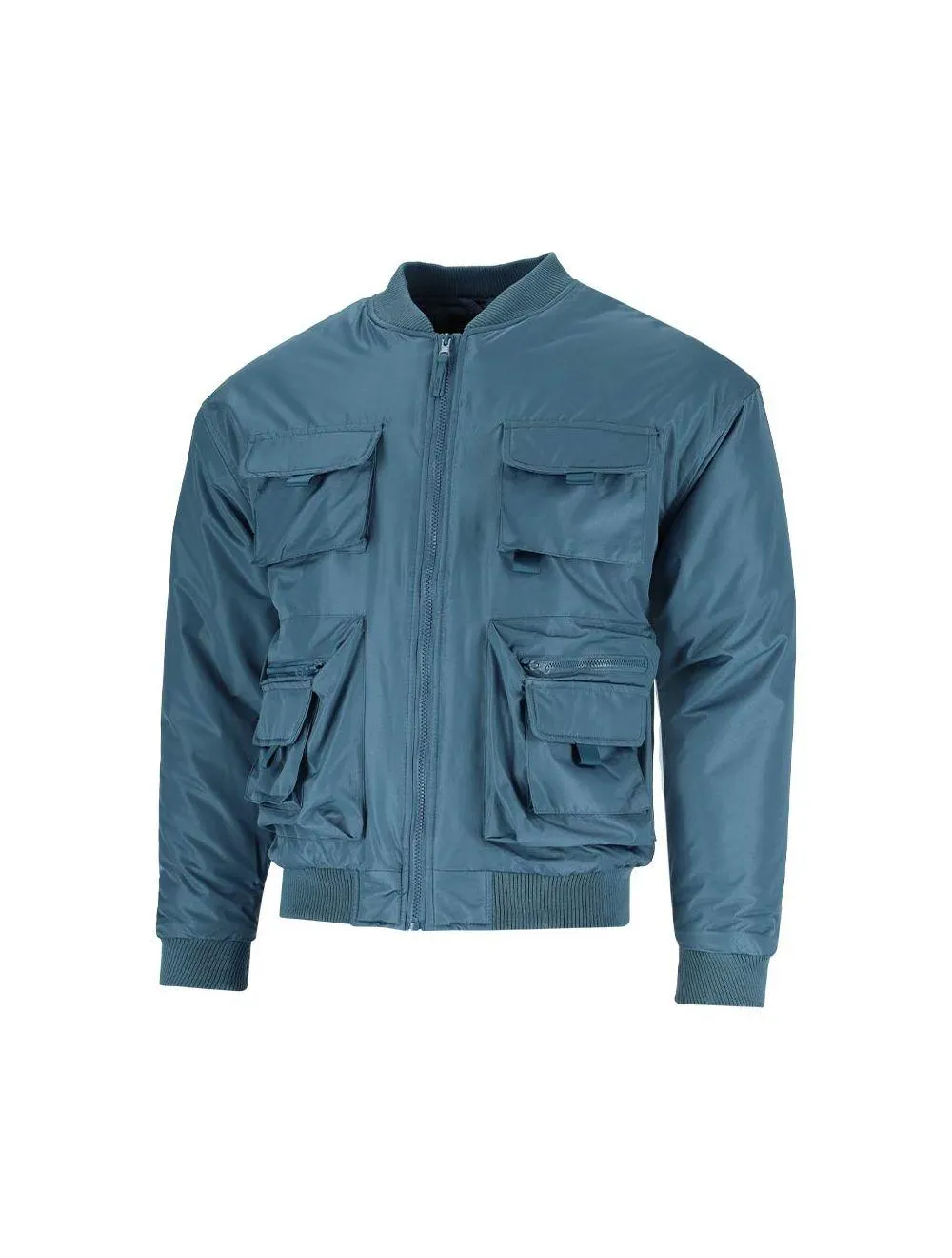 Nikos Utility Mens Bomber Jacket Deep Teal