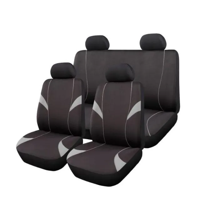 Autogear 11 Piece Monaco Seat Cover Set Black / Dark Grey