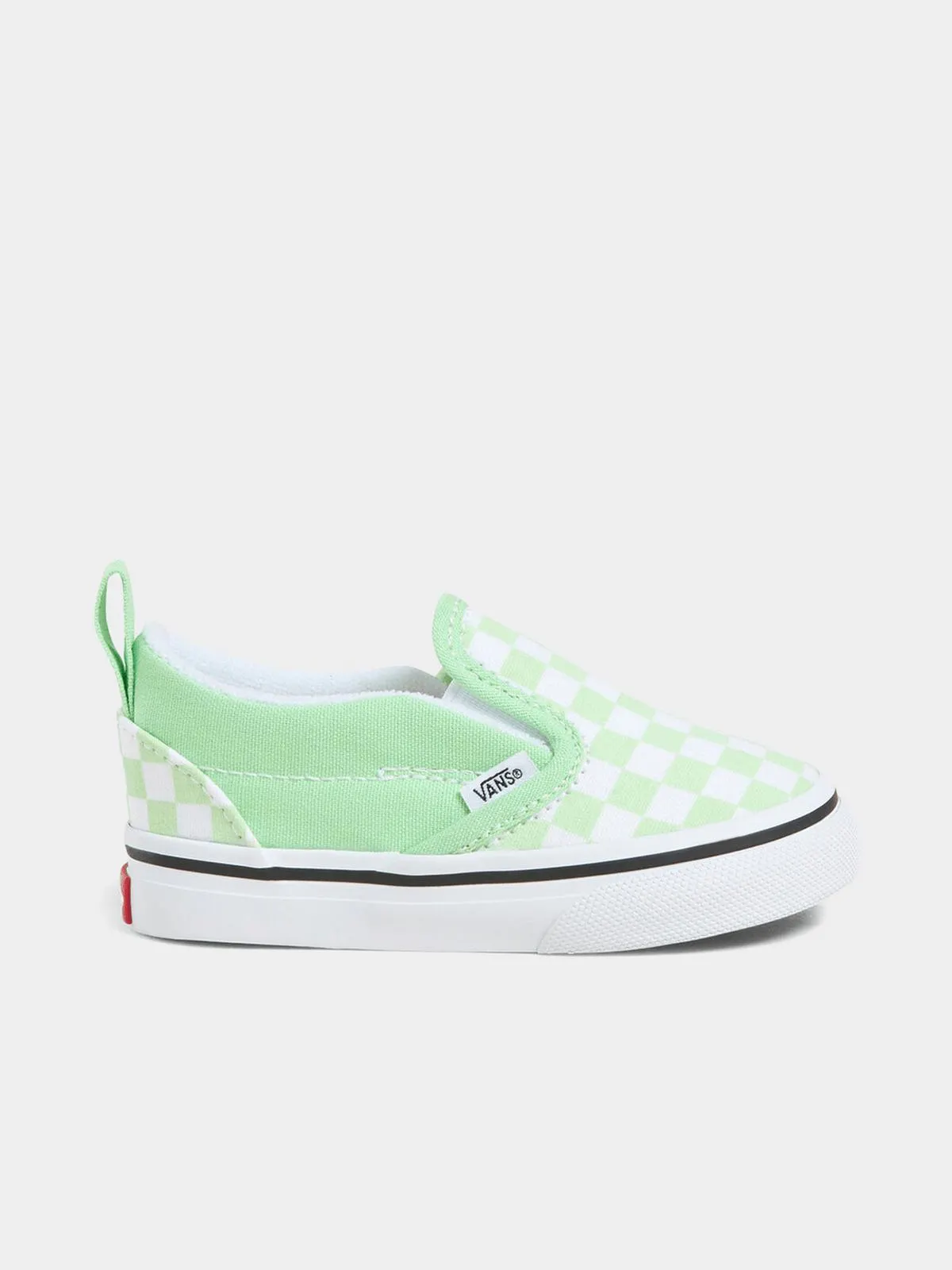 Vans Toddlers Checkerboard Slip-On Green/White Sneaker