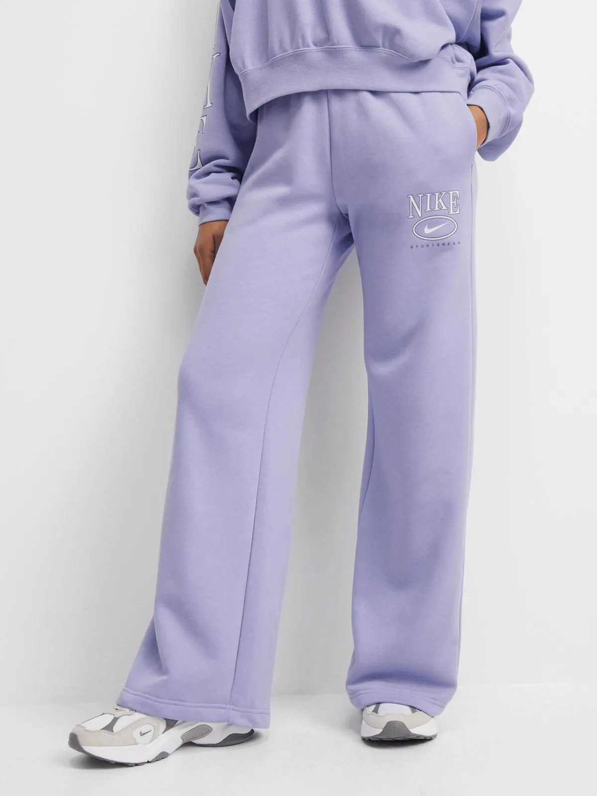Nike Women's Nsw Club Fleece Purple Wide Pants