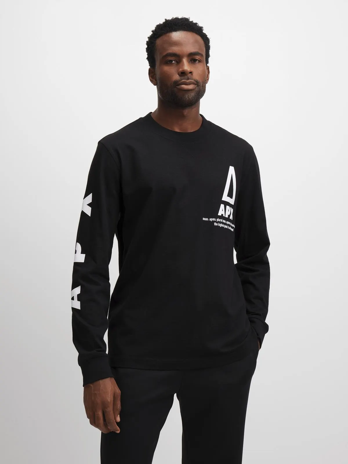 Mens APX Graphic Black Long Sleeve Tee