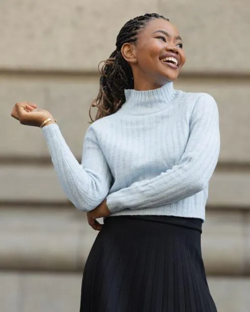 Ladies Rib knit Turtle Top