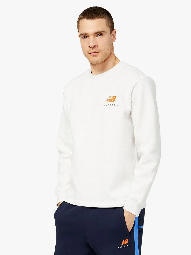 New Balance Men's Hoops Nostalgia Grey Sweat Top