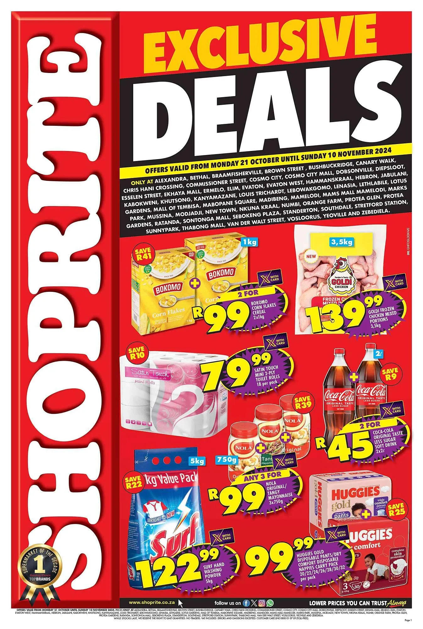 Shoprite catalogue from 21 October to 10 November 2024 - Catalogue Page 1