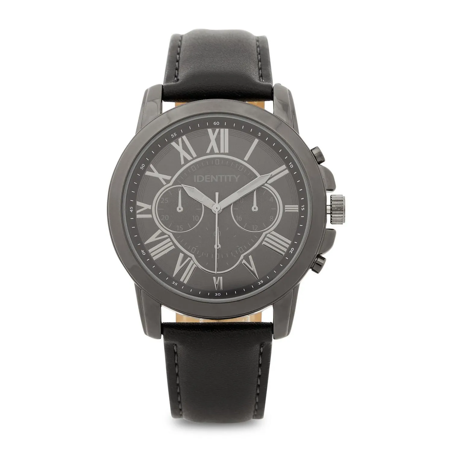 Black Pu Strap Watch