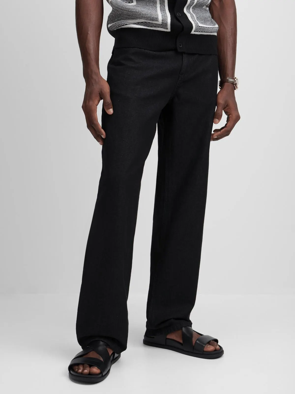 Jet Men's Black Straight Leg Jeans