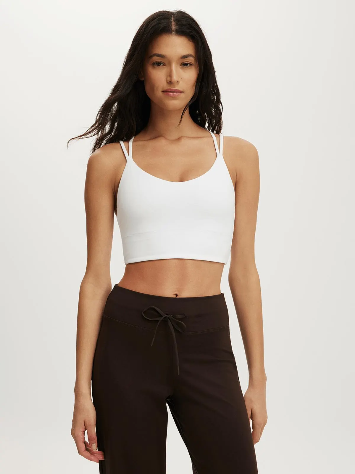 Cotton On Women's White Active Ultra Soft Bonded Strappy Tank Top