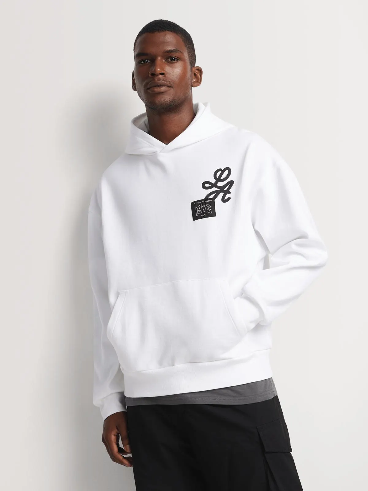 Men's Markham Graphic Oversized White Hoodie