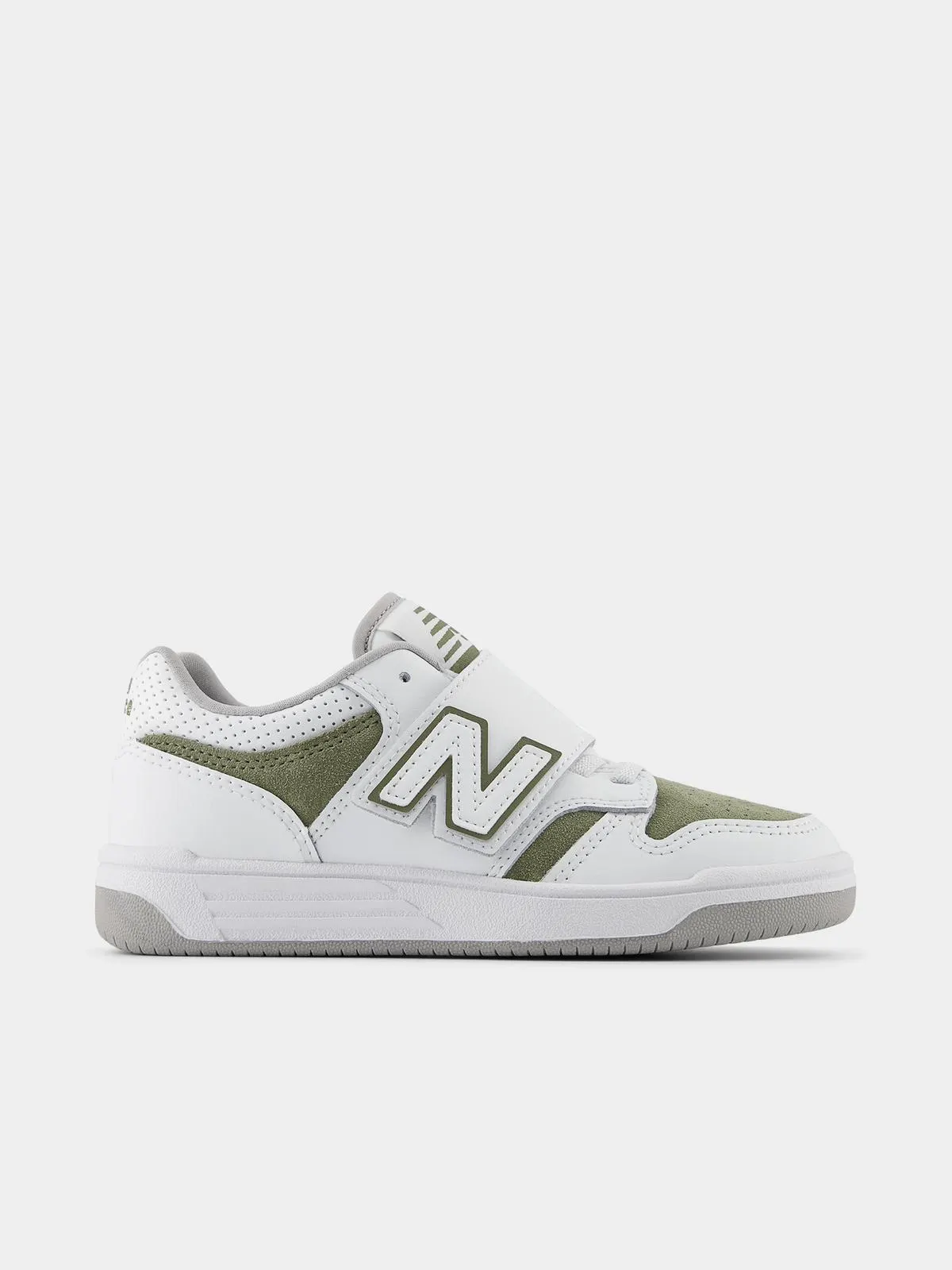 New Balance Kids 480 White/Fatigue Sneaker