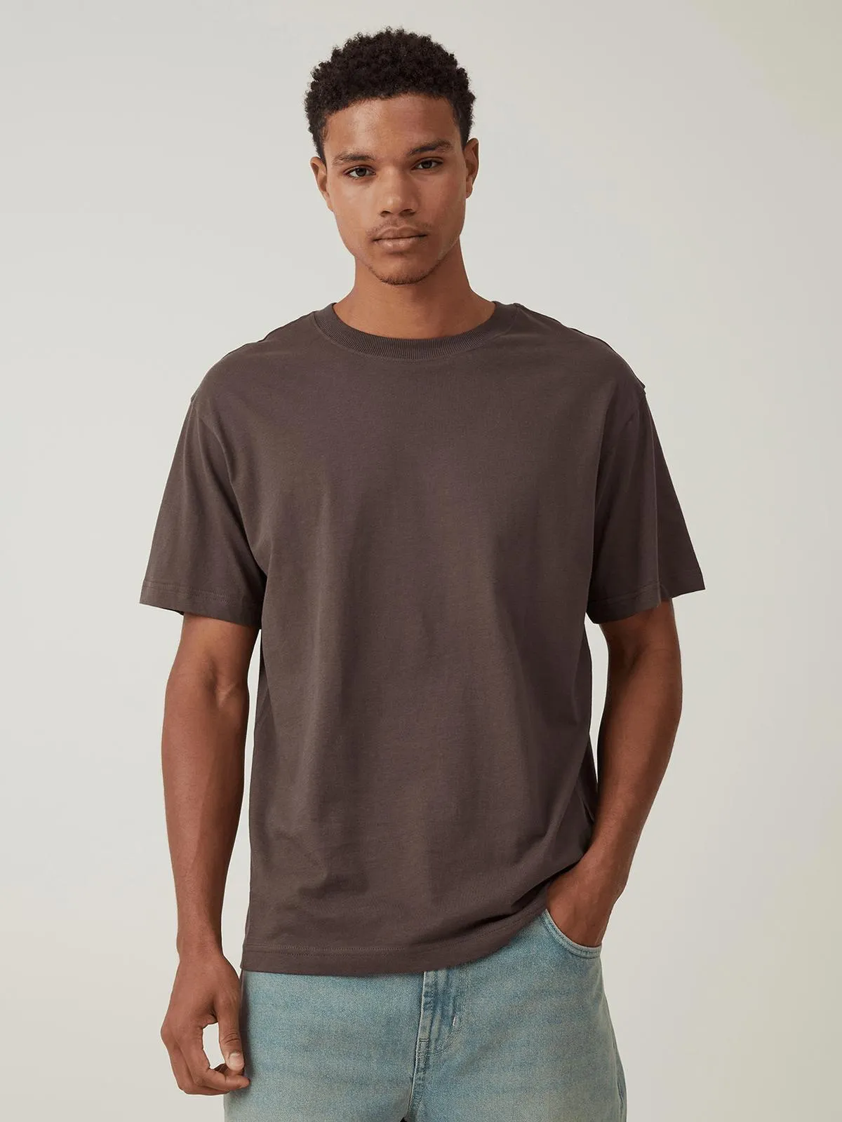 Men's Cotton On Brown Organic Loose Fit T-Shirt