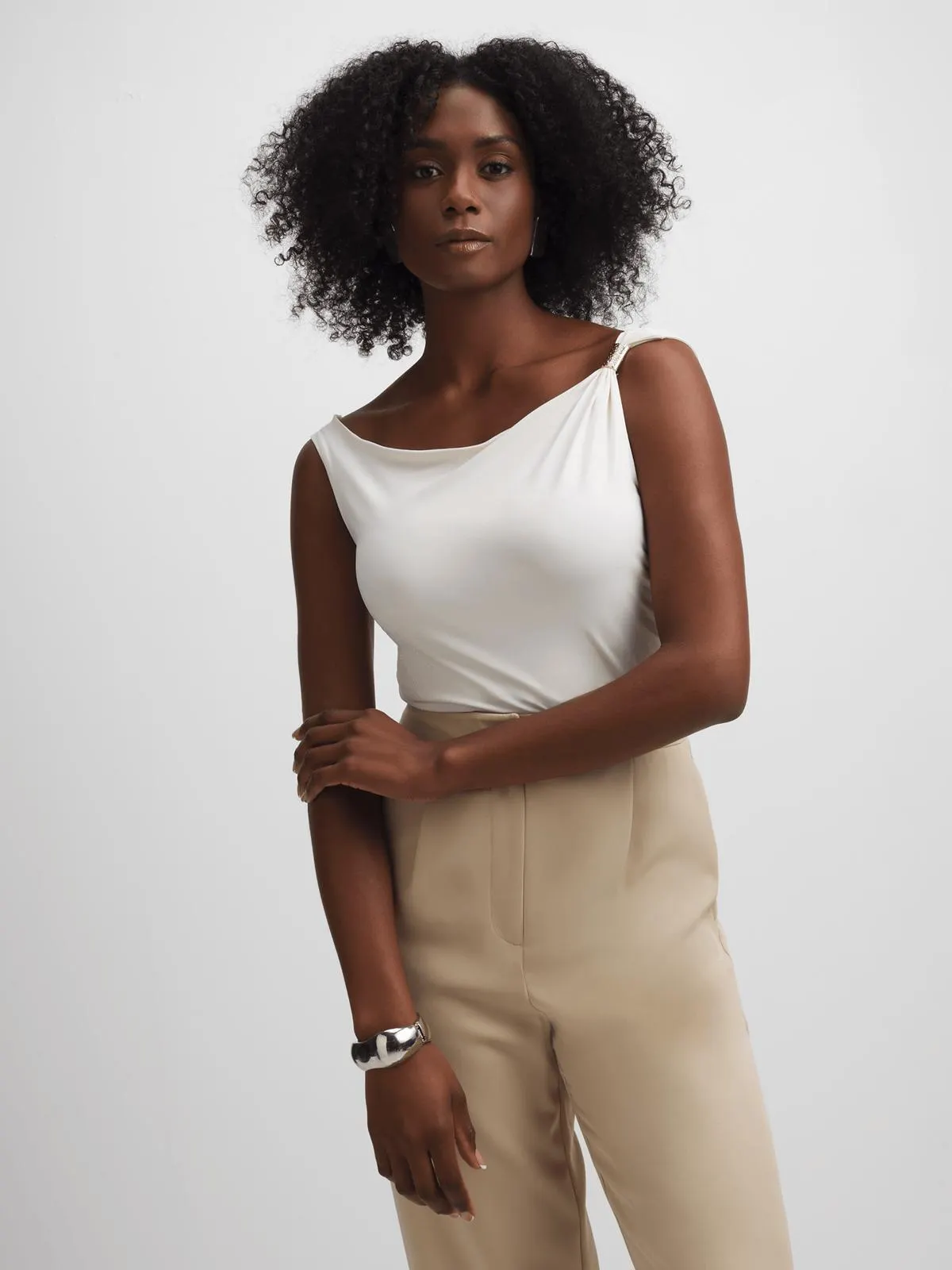 Exact Women's White Draped Top