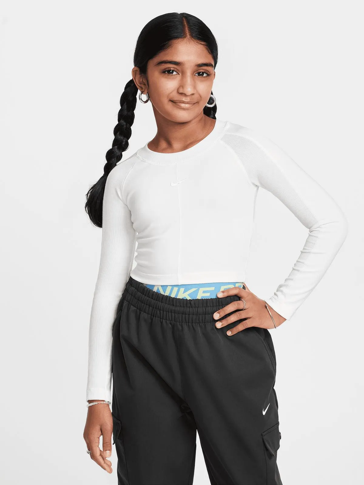 Nike Girls Youth Sportswear Dance Beige Top