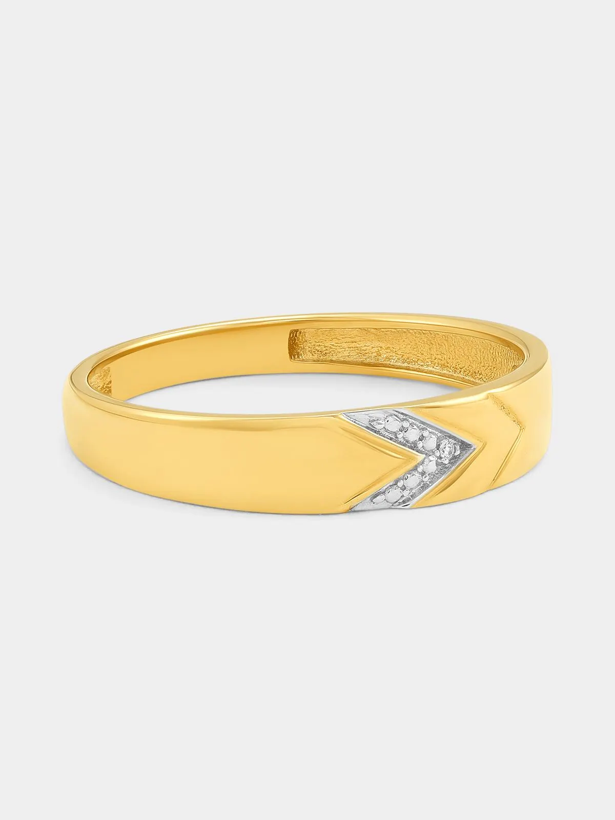 Yellow Gold Diamond Arrowhead Ring