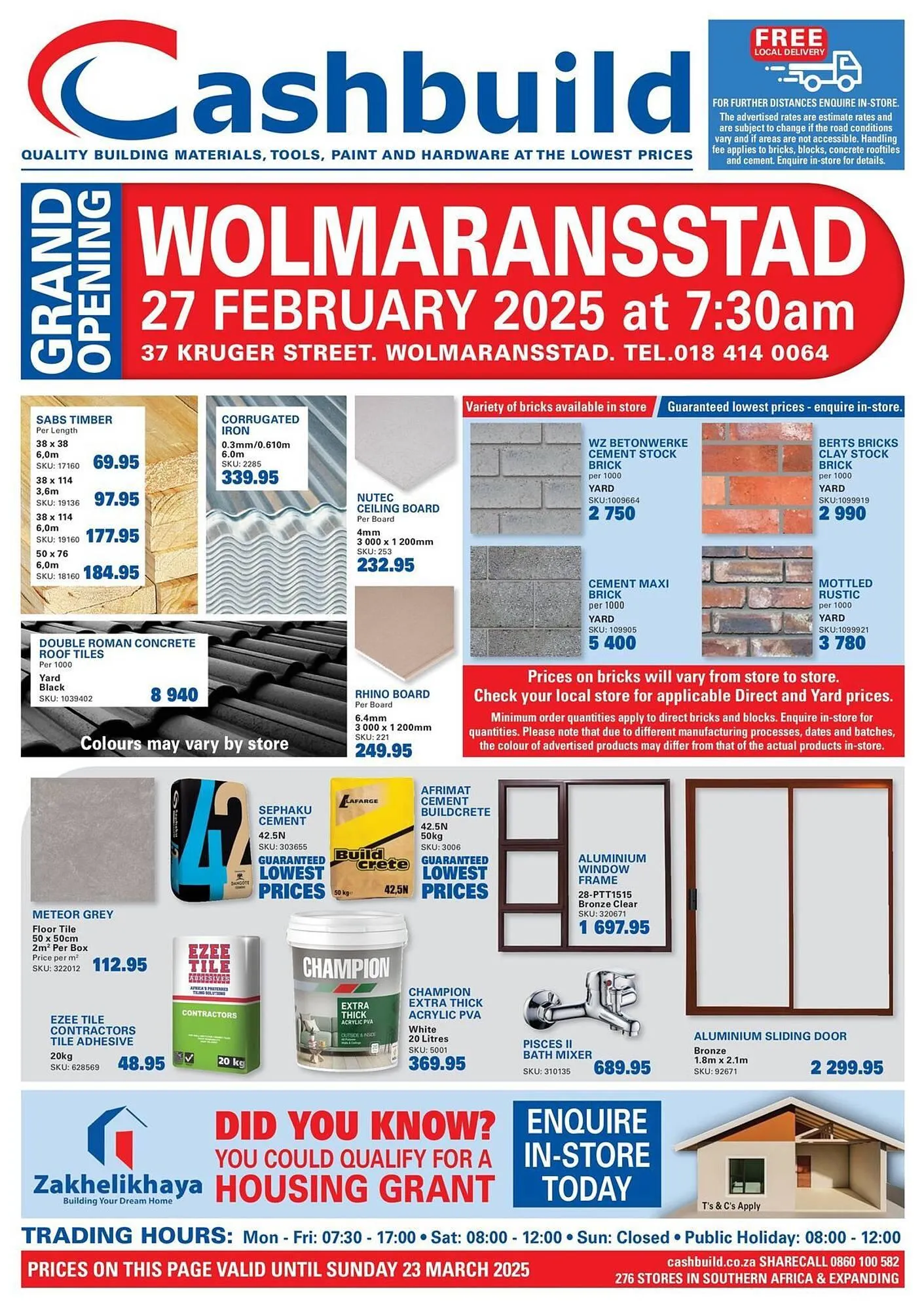 Cashbuild catalogue from 3 March to 23 March 2025 - Catalogue Page 1